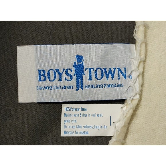 Boys Town Kids Fleece Blanket Now I Lay Me Down To Sleep Norman Rockwell 48"x33" - Picture 4 of 5